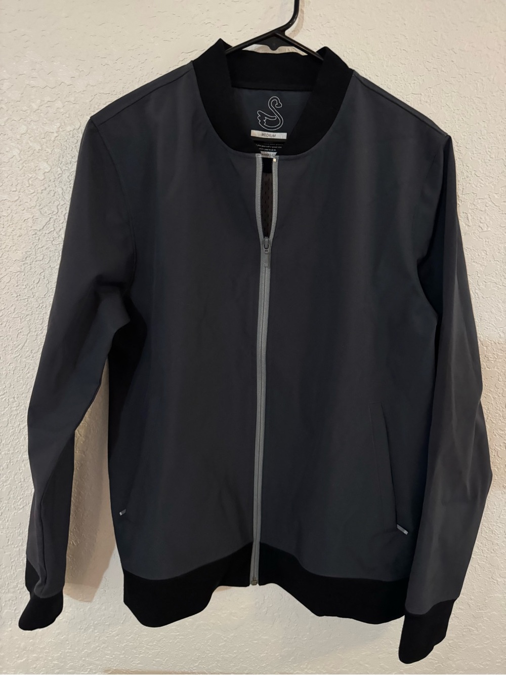 Swannies Black Bomber Jacket - Men's Lightweight Zip Jacket